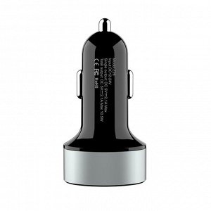 Автомобильное зарядное устройство Hoco Z26, 2 USB, 2.1 А, дисплей, чёрное