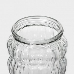 Банка для сыпучих продуктов Доляна «Коралл», 1 л, 9*23 см, с пластиковой крышкой, стекло, прозрачная