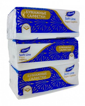 Салфетки-выдергушки "HANNY", 2 слоя, 200 штук в мягкой упаковке  (продажа стяжками по 9 упаковок)