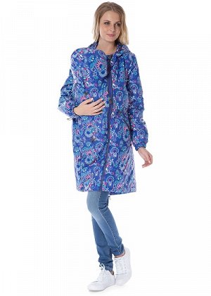 Куртка демис. 3в1 "Бритни" пейсли на синем для беременных и слингоношения.