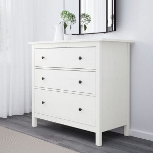 КЫМОР Комод 3 ящика, белый. 96х108х50см