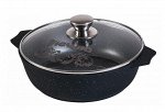 Жаровня 30см с крышкой антипригарное покрытие 6,0л [ГРАНИТ БЛЭК]