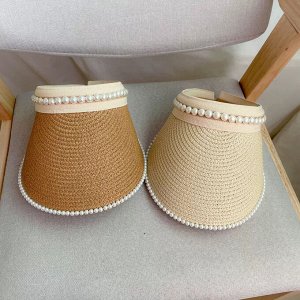Козырек солнцезащитный, женский, соломенный
