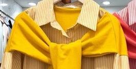 Супер креативное платье рубашка желтое в полоску
