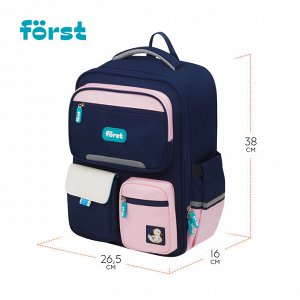 Ранец Först F-Style ""Pink"" 38*26,5*16см, 1 отделение, 6 карманов, анатомическая спинка
