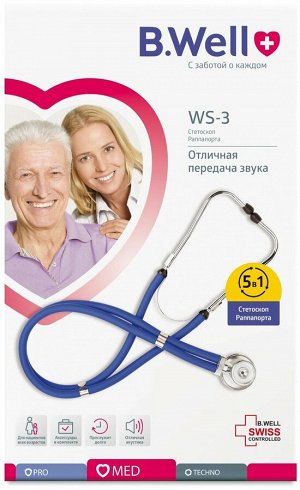 Стетоскоп WS-3 Раппапорта синий B.Well