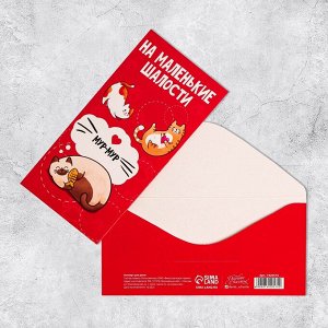Конверт для денег «На маленькие шалости», коты, 16,5*8см
