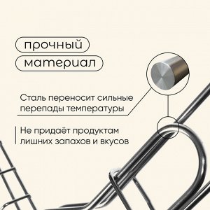 Решётка - гриль универсальная maclay, 22x30 см, нержавеющая сталь, для мангала