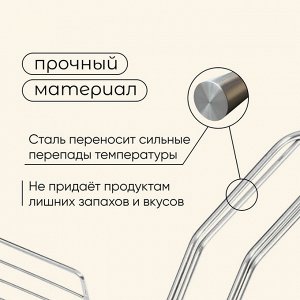 Решётка - гриль универсальная maclay, 20x20 см, нержавеющая сталь, для мангала