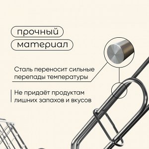 Решётка - гриль универсальная maclay, 20x20 см, нержавеющая сталь, для мангала