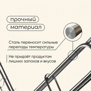 Решётка - гриль для рыбы maclay, 25x34 см, нержавеющая сталь, для мангала