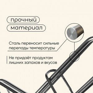 Решётка - гриль для рыбы maclay, 31x12 см, нержавеющая сталь, для мангала