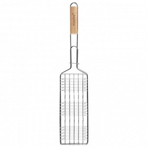Решётка - гриль для рыбы maclay, 31x12 см, нержавеющая сталь, для мангала