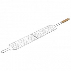 Решётка - гриль для рыбы maclay, 31x12 см, нержавеющая сталь, для мангала
