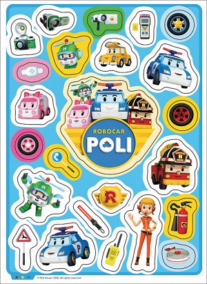 Росмэн Робокар Поли. 100 наклеек (оранжевая). ТМ ROBOCAR POLI