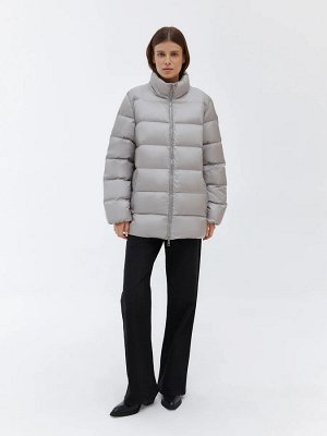 Oversize куртка с воротником Светло-серый