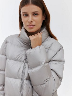 Oversize куртка с воротником Светло-серый