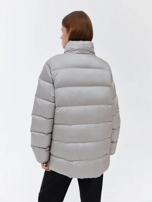 Oversize куртка с воротником Светло-серый