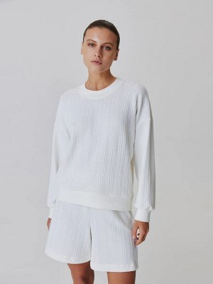 Трикотажный oversize свитшот Молочный