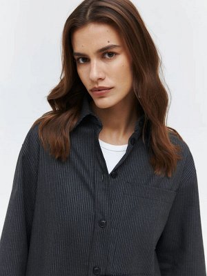 Oversize рубашка в полоску
