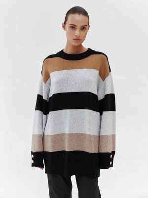 Oversize джемпер в полоску Черный