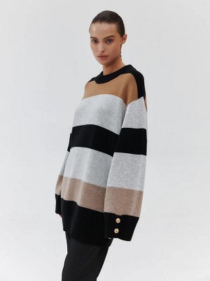 Oversize джемпер в полоску Черный