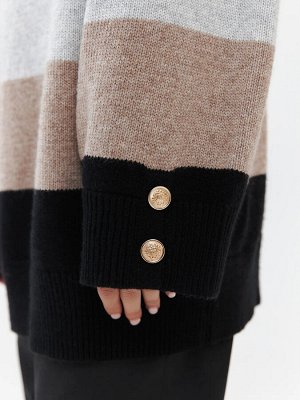Oversize джемпер в полоску Черный