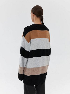 Oversize джемпер в полоску Черный