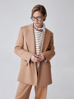 Двубортный oversize жакет Бежевый