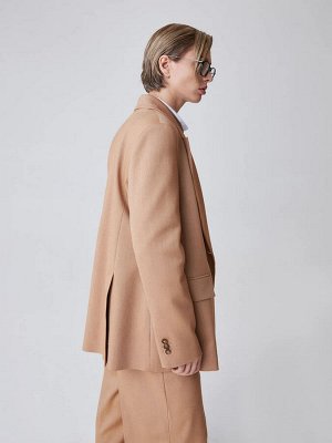 Двубортный oversize жакет Бежевый