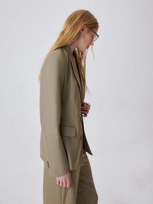 Двубортный oversize жакет Темно-бежевый