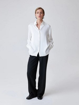 Белая oversize рубашка цвет  Молочный