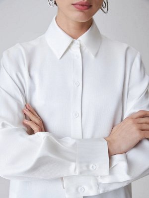 Белая oversize рубашка цвет  Молочный