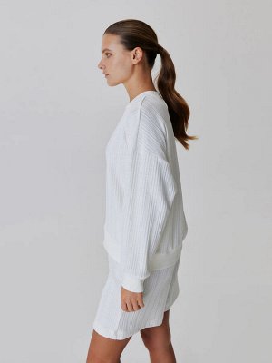Трикотажный oversize свитшот Молочный
