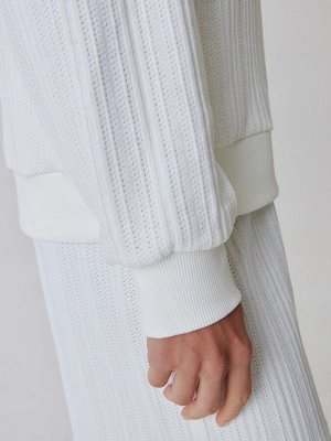 Трикотажный oversize свитшот Молочный