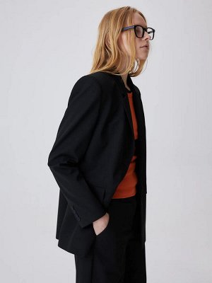 Oversize однобортный жакет Черный