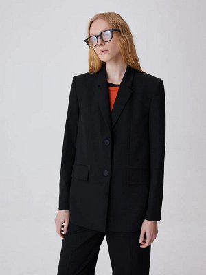 Oversize однобортный жакет Черный
