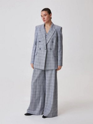 Oversize жакет в клетку Серый
