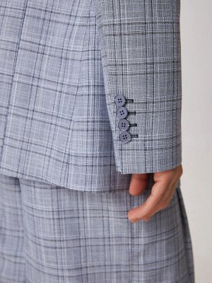 Oversize жакет в клетку Серый