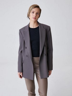 Двубортный oversize жакет Коричневый