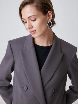 Двубортный oversize жакет Коричневый