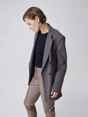 Двубортный oversize жакет Коричневый