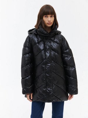 Стеганая oversize куртка Черный