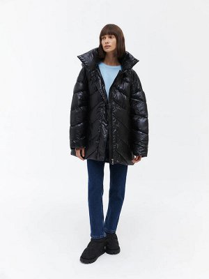 Стеганая oversize куртка Черный