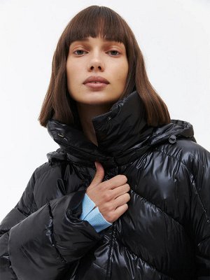Стеганая oversize куртка Черный