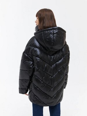 Стеганая oversize куртка Черный