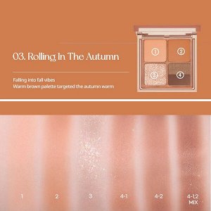 Компактная палетка теней для век Peripera Ink Pocket Shadow Palette #03 Rolling In The Autumn, 6.1г