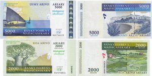 Мадагаскар - набор 2000 + 5000 ариари 2007 памятная серия "План действий"