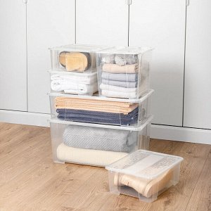 ЯЩИК прозрачный УНИВЕРСАЛЬНЫЙ пластиковый  380х280х140 ММ "TEX-BOX" 10Л (бесцветный)
