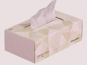 Салфетки бумажные Mioki Геометрия 2-хслойные 250шт. Бежевая коробка